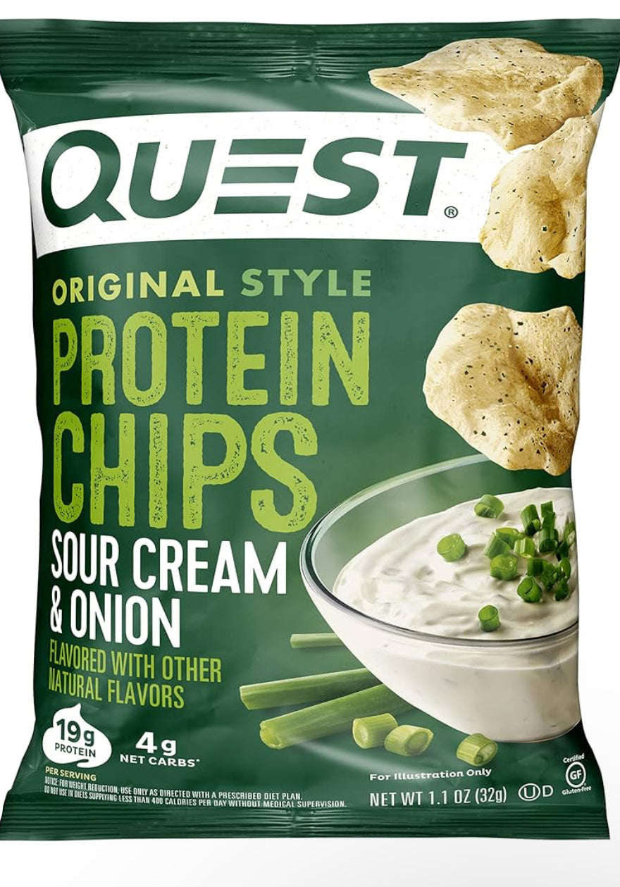 Quest chips sour cream & onion 8ct