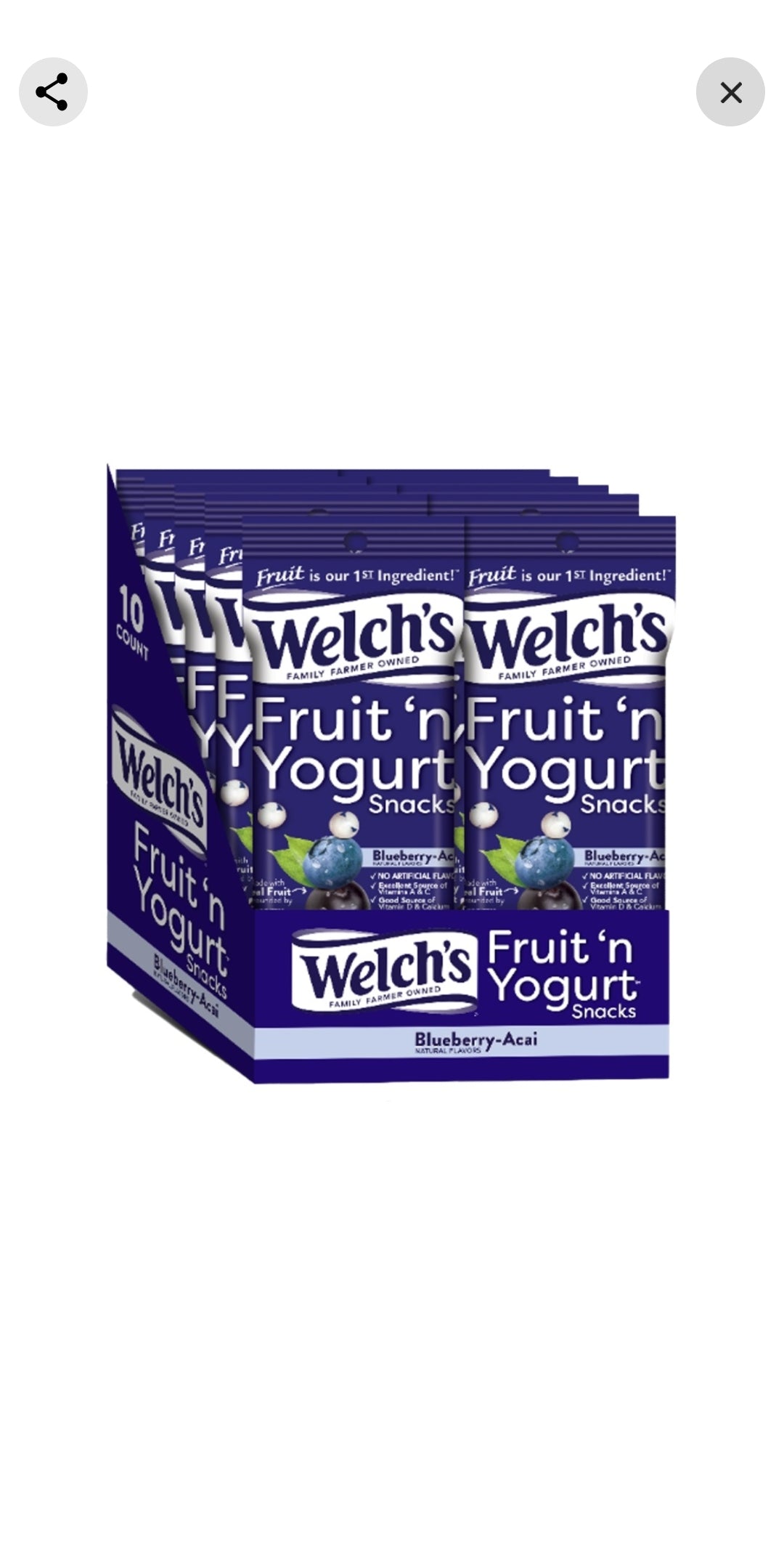 Welches fruit 'n yogurt blueberry acai 12ct