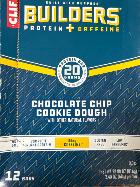 Cliff builder chocolate chip cookie dough