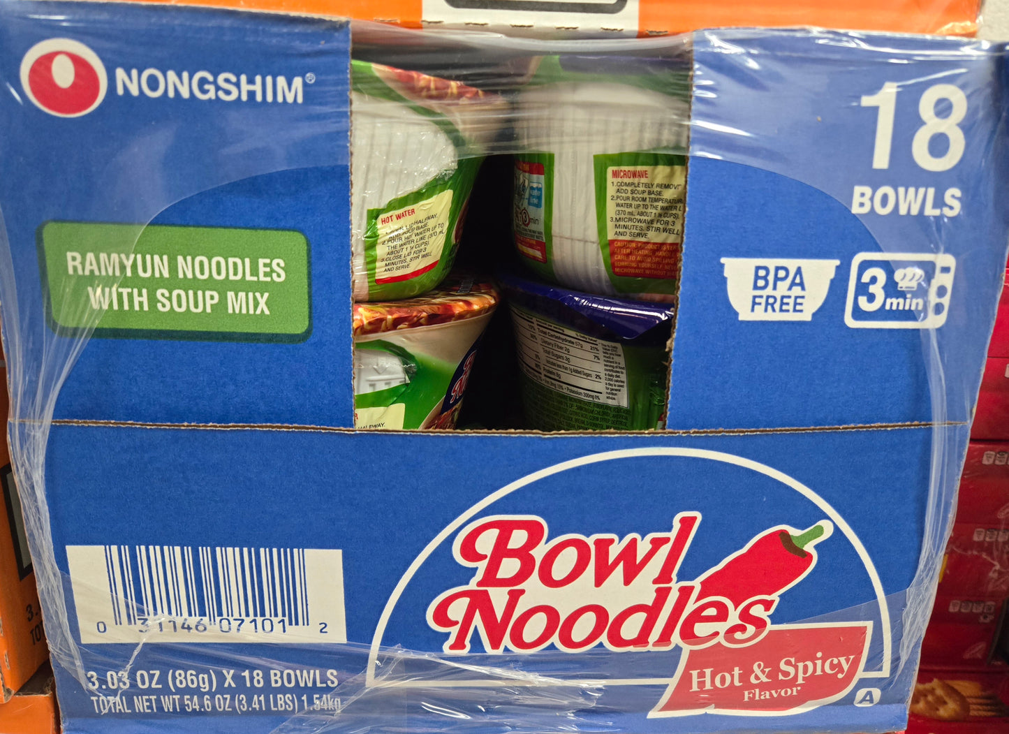 Nongshim hot&spicy 3.03oz 18ct