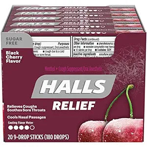 Halls black cherry sugarfree