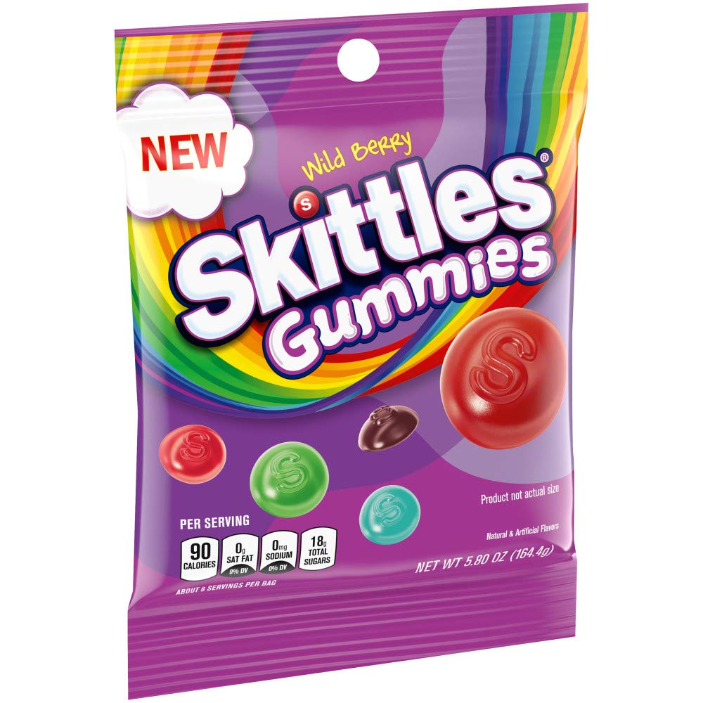 SKITTLES WILD BERRY Gummy Candy, 5.8 oz Bag