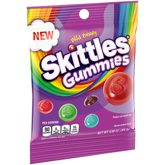 SKITTLES WILD BERRY Gummy Candy, 5.8 oz Bag
