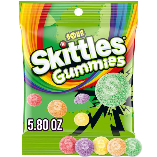 SKITTLES SOUR Gummy Candy, 5.8 oz Bag