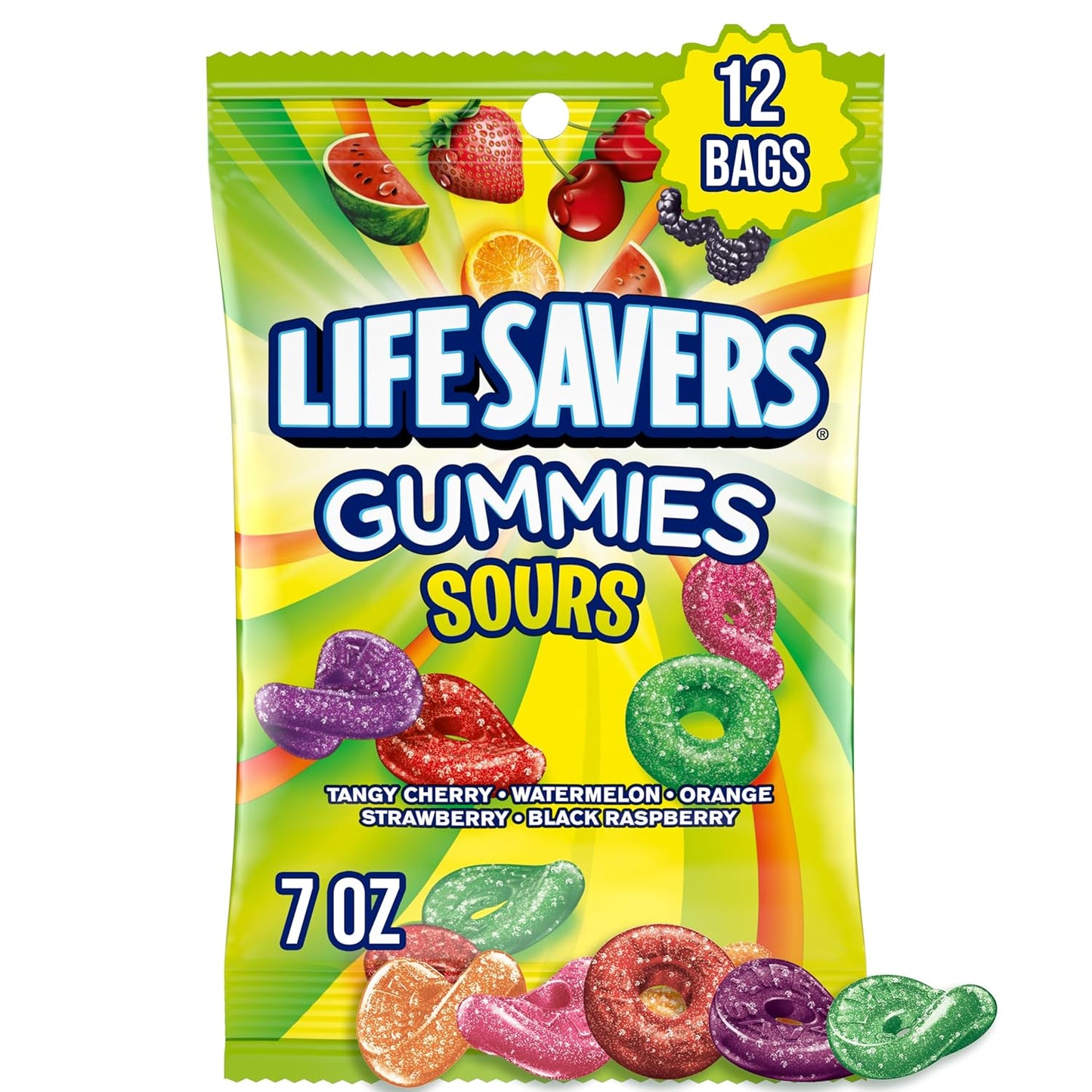 Gummies lifesaver sours 7oz 12ct