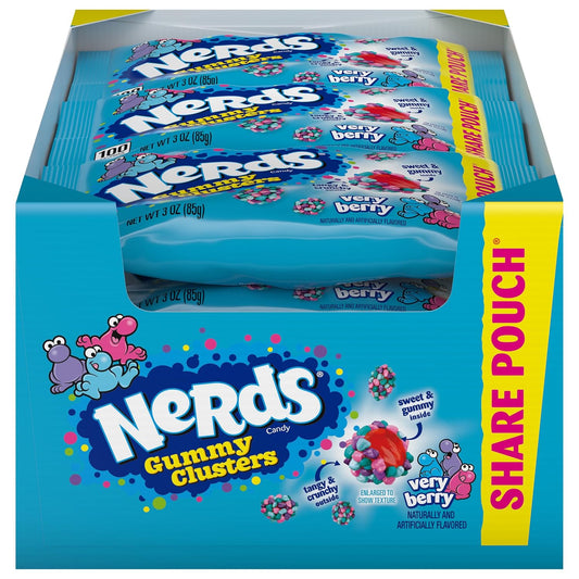 Nerds gummie cluster blue 3oz bags 12ct