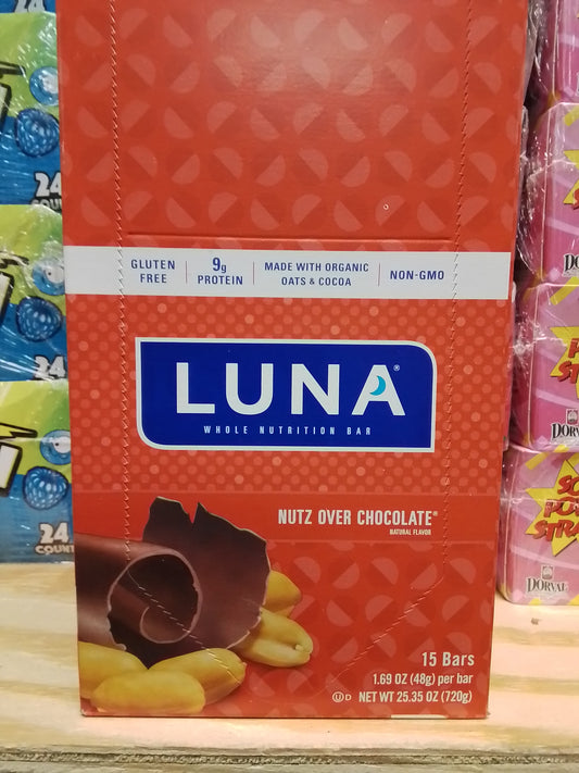 Luna bar nuts over chocolate