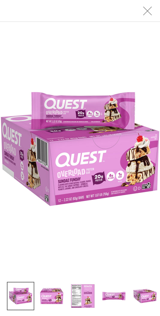 QUEST BARS overload sundae funday
