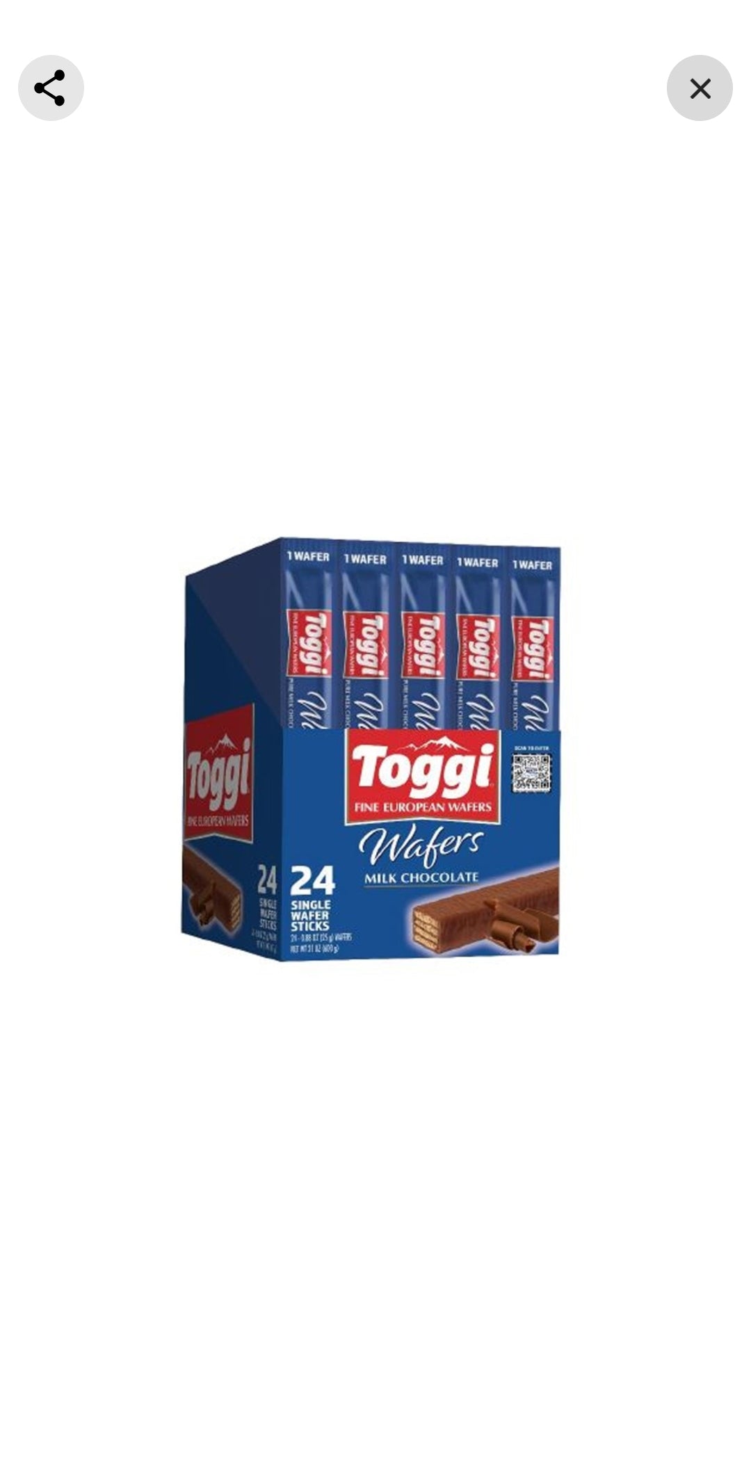 TOGGI milk chocolate wafers 1.79oz
