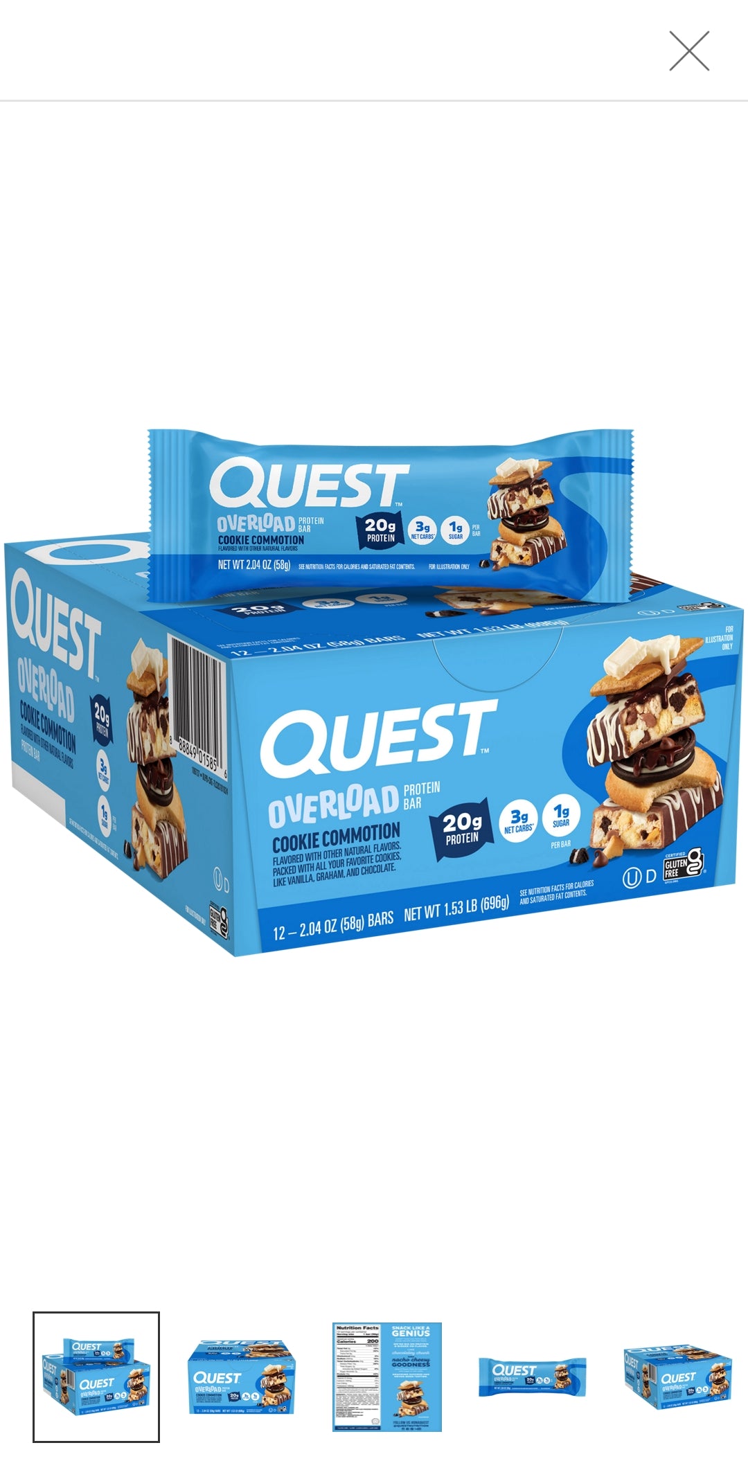 QUEST BARS overload cookie commotion