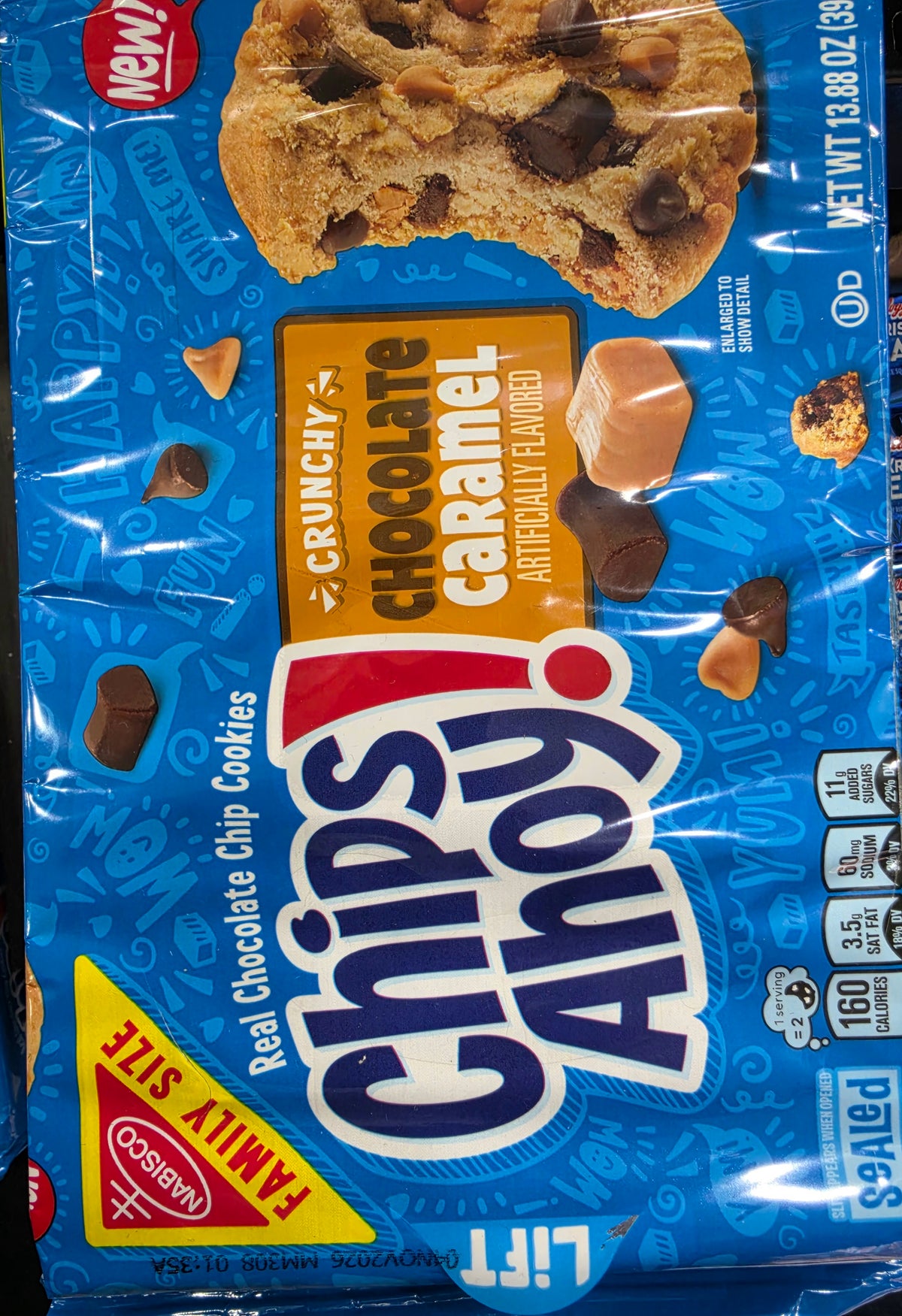 Family size cookies chipsahoy choc caramel