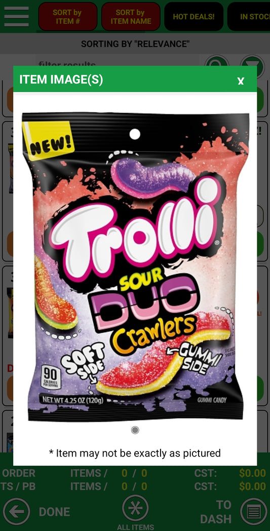 Trolli gummi sour duo crawlers 5oz bags 12ct