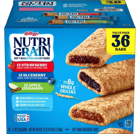 Nutrigrains breakfast bars 36ct