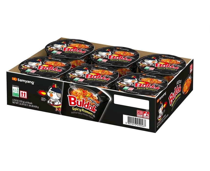 Buldak Original Spicy Chicken Ramen Bowl, 3.7 oz., 6 pk