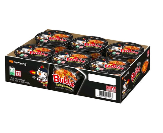 Buldak Original Spicy Chicken Ramen Bowl, 3.7 oz., 6 pk