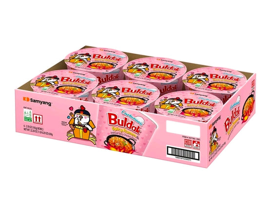 Buldak Carbonara Spicy Chicken Ramen Bowl, 3.7 oz., 6 pk