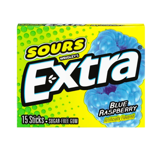 Extra gum sour blue raspberry