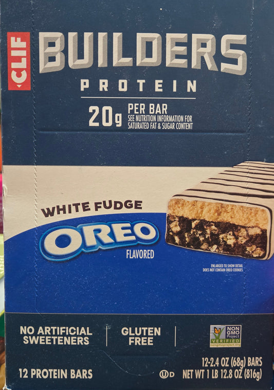 Clif builder oreo cookies & creme white fudge