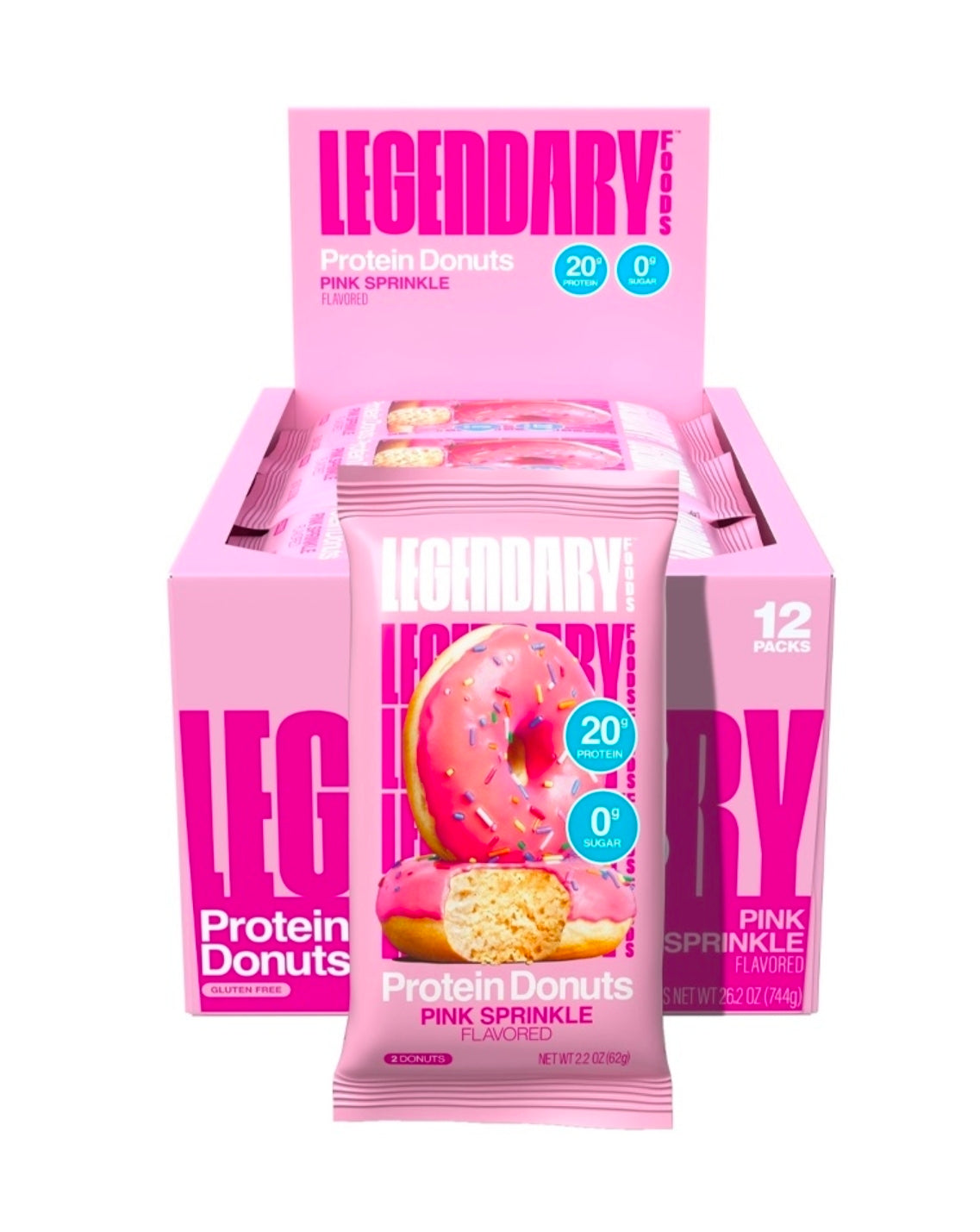 Legendary protein donut pink sprinkled