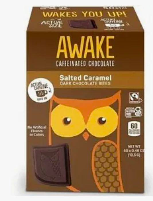 Awake dark Chocolate salted caramel Bites, 50-Pack Pouch