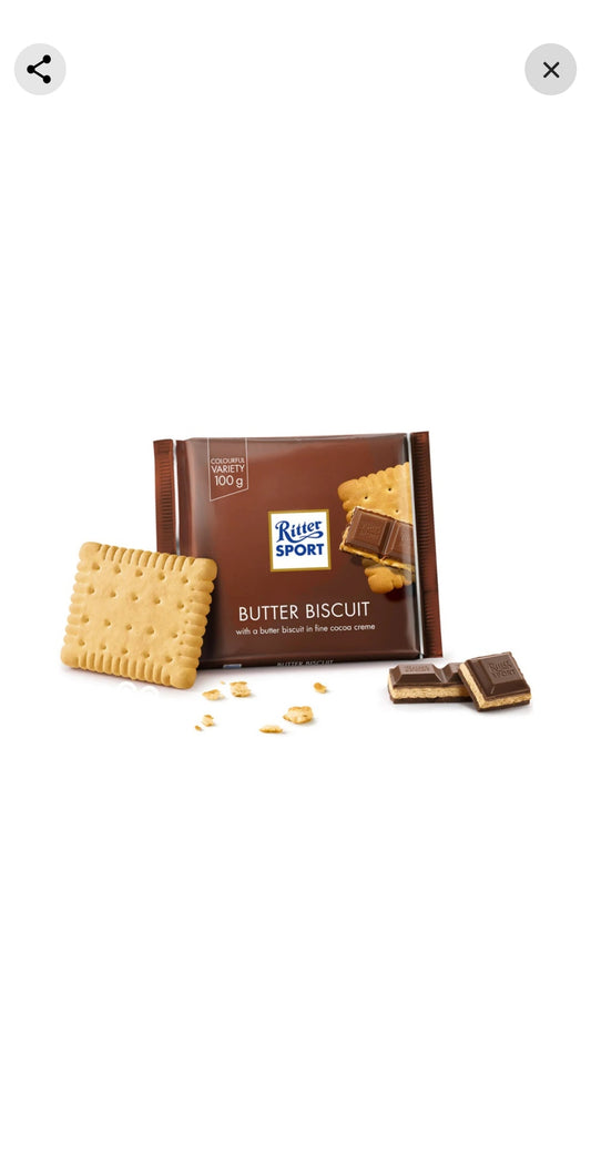 Ritter sport milk choc butter bisc