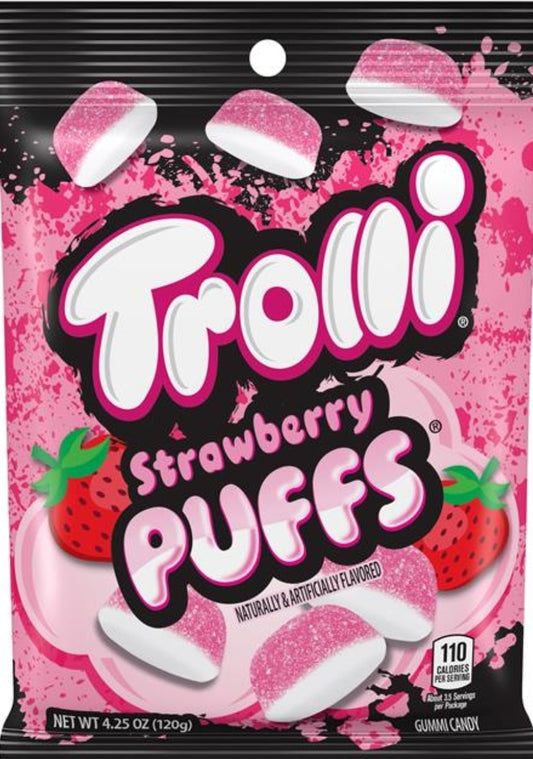 Trolli strawberry puffs 4.25oz bags 12ct