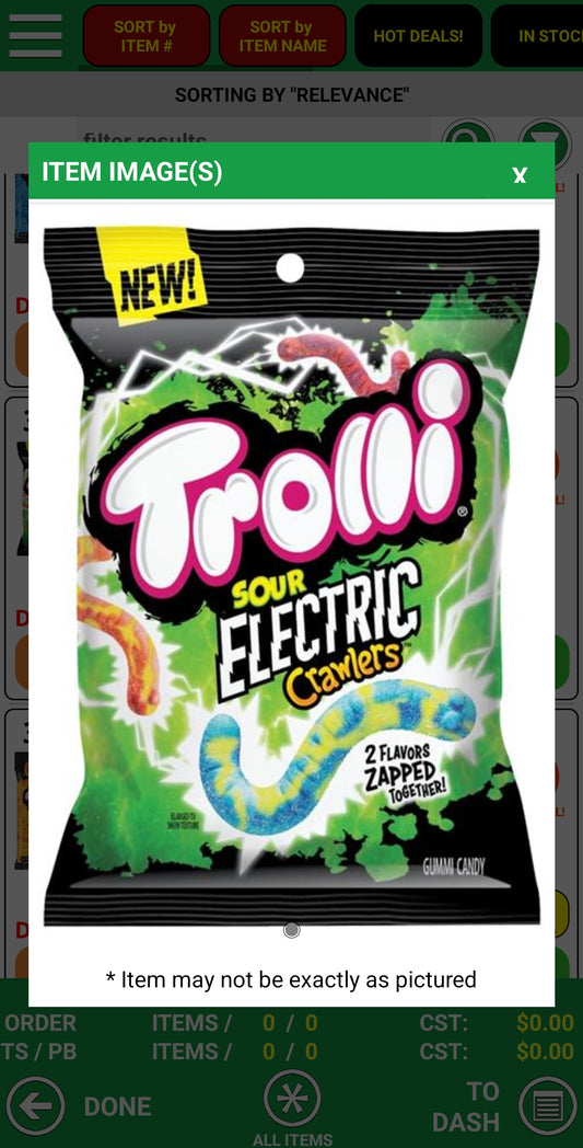 Trolli gummi electric crawlers 5oz bags 12ct
